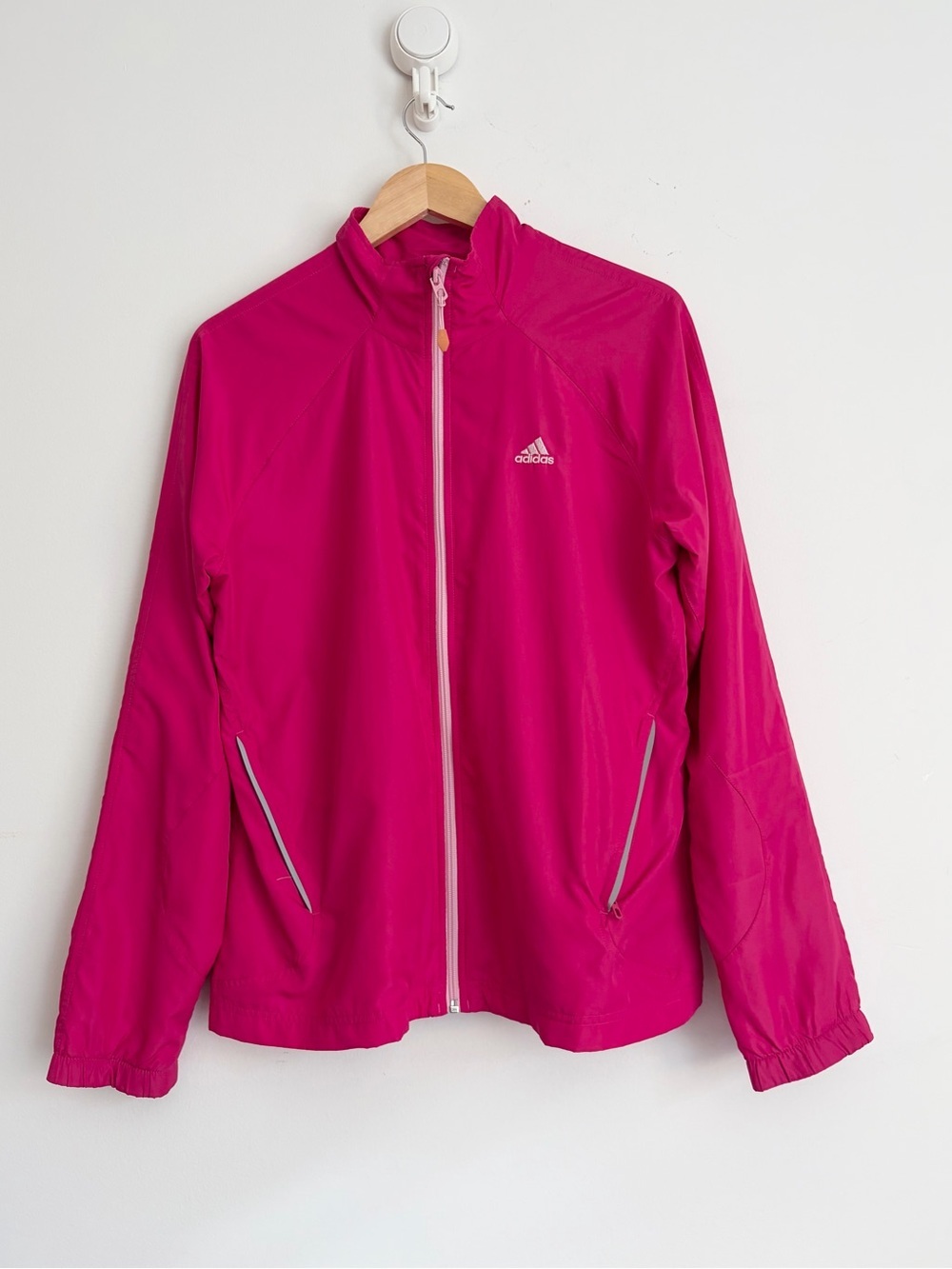 Vintage Adidas Hot Pink Lightweight Windbreaker Jacket Y2K Barbiecore L